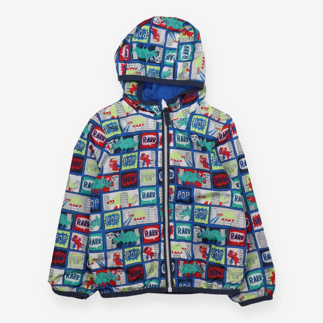Lightweight coat reversible blue cartoons