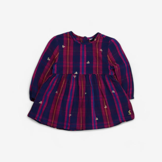 LS maroon heart stripe dress