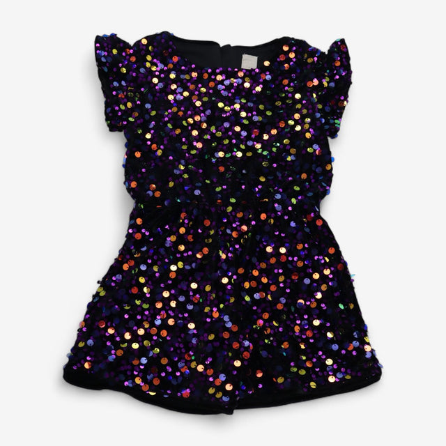 Playsuit Black With Purple Sequins