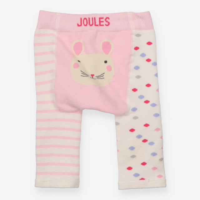 Leggings knit pink white stripe and spot legs mous