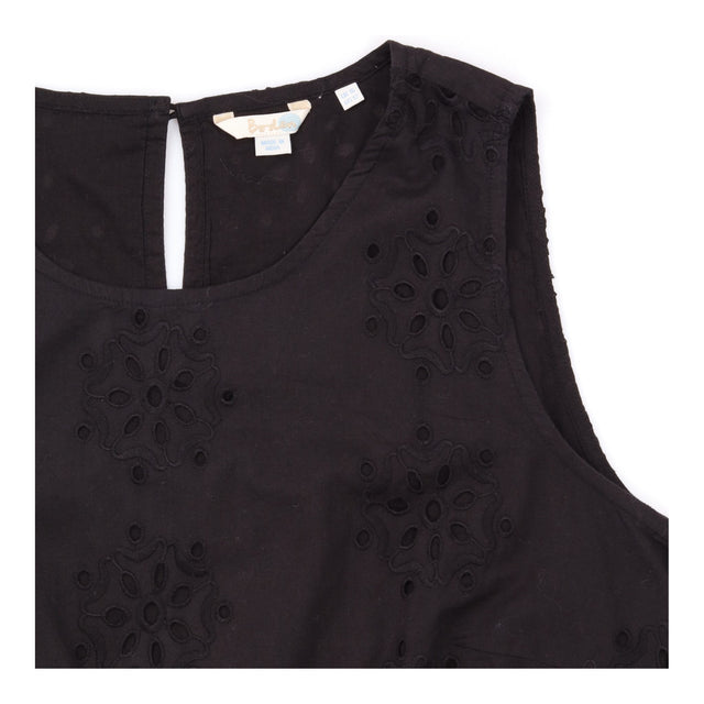 Black 100% Cotton Broderie Anglaise Sleeveless Top