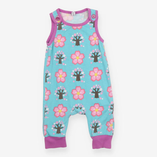 Romper Blue with Pink Flowers and Trees