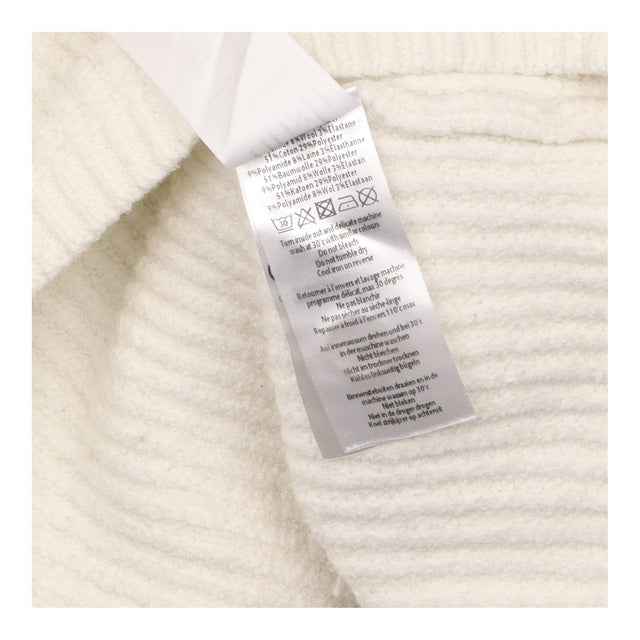 Wrap Cardigan Cream Textured Wool Blend Tie Waist