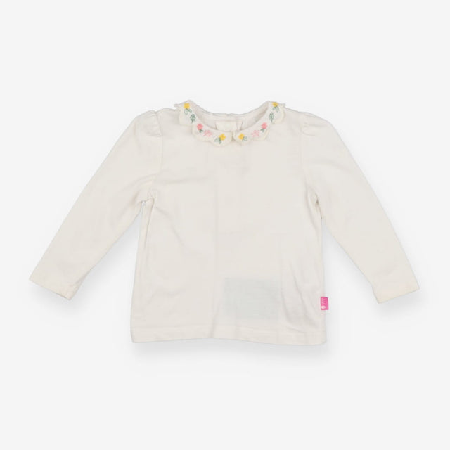 LS white top with flower collar