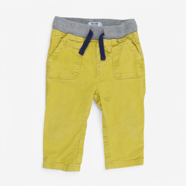 Trousers Cord Yellow Grey Waistband