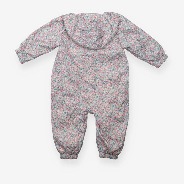 Pramsuit pink floral with fleece lining