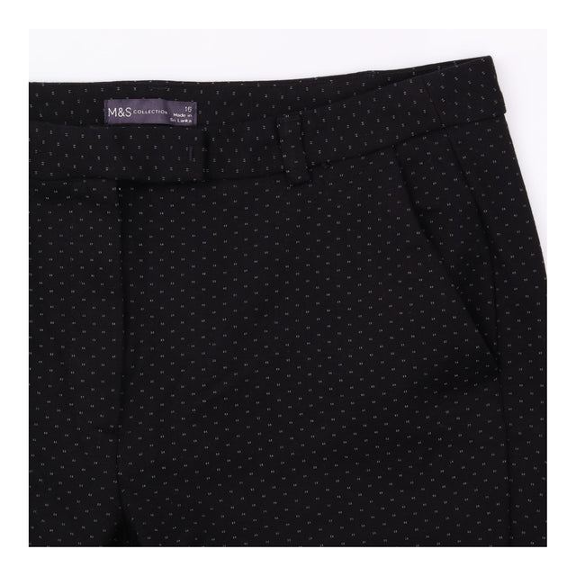 Polka Dot Slim Fit Trousers Black