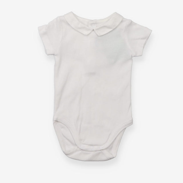 Collard Bodysuit White with Poppers in the back