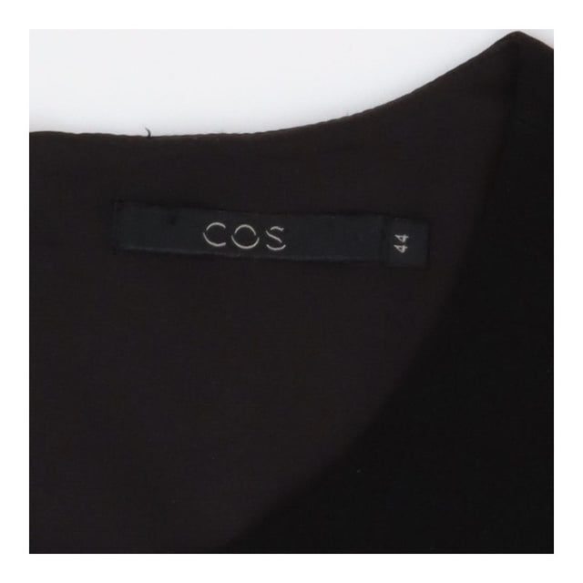 Black Formal Dress – Gathered Waist, Short Sleeve