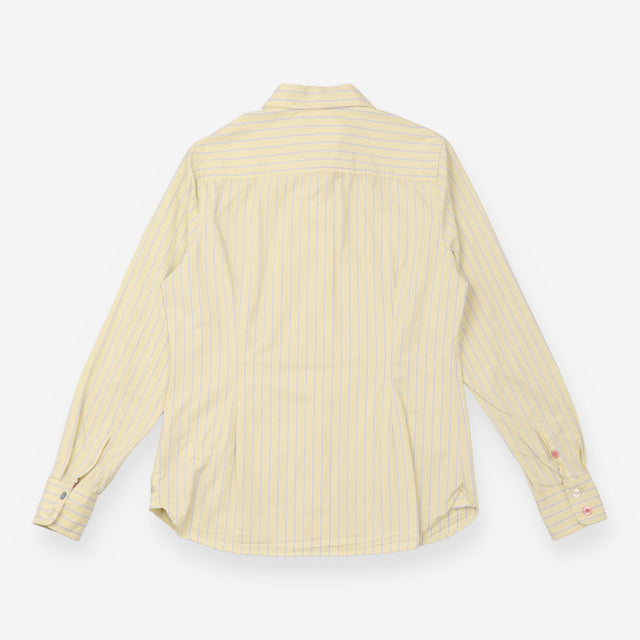 Joules Yellow Blue Striped Cotton Shirt Contrast B