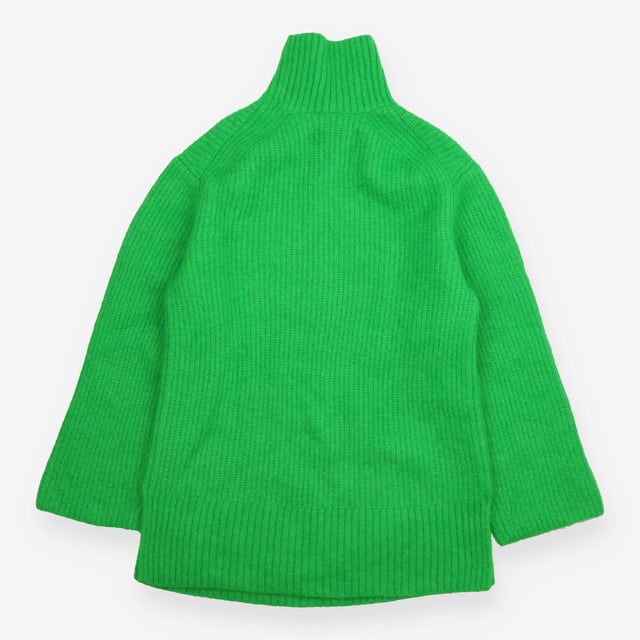 Jumper Bright Green Mohair Wool Oversized Roll Nec
