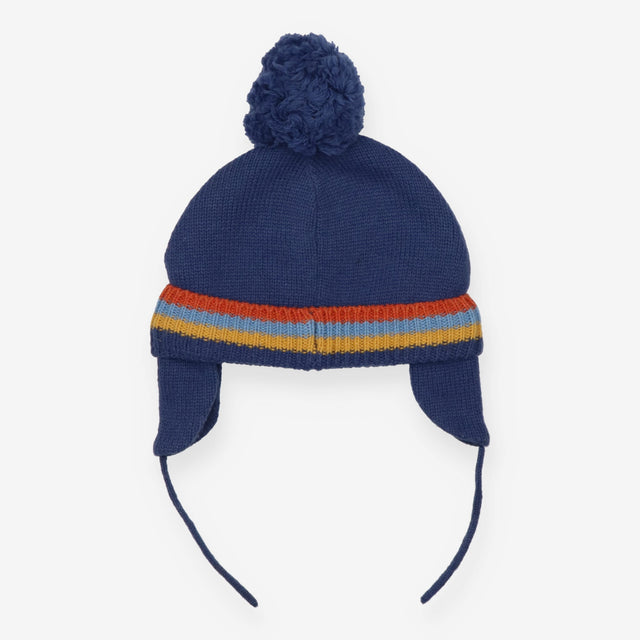 Blue puffin bobble hat