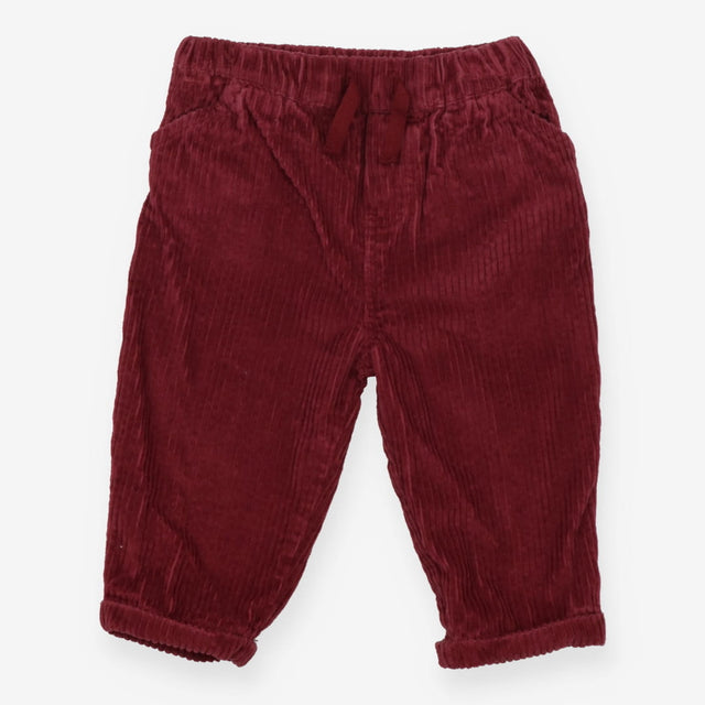 Cord Pull On Trouser Burgundy with Strings
