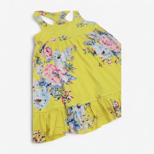 Strappy Dress Yellow with Floral