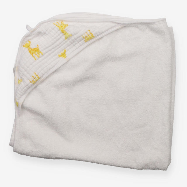Hooded towel white giraffe