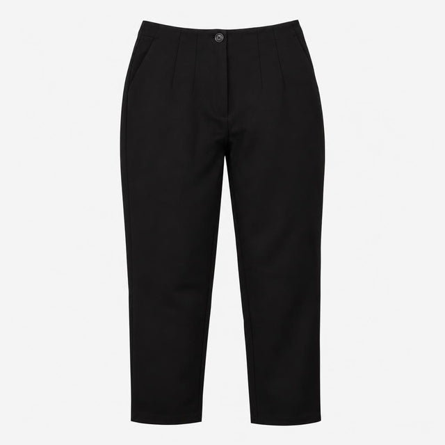 Black Ecovero Viscose Stretch High Waist Straight