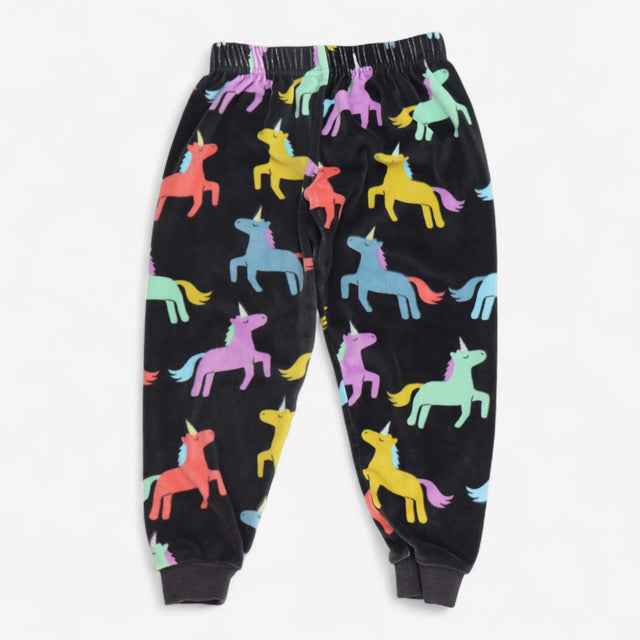 Pyjamas Fleece Grey with Rainbow Unicorns