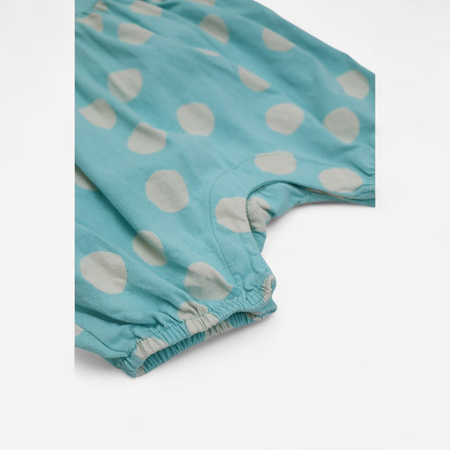 Jersey Romper Blue with White Spots