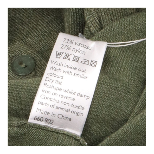 Olive Khaki Green Crew Neck Long Sleeve Button Fro