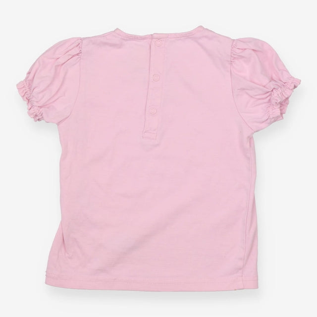 T-Shirt Pink Short Sleeve Frill Sleeve
