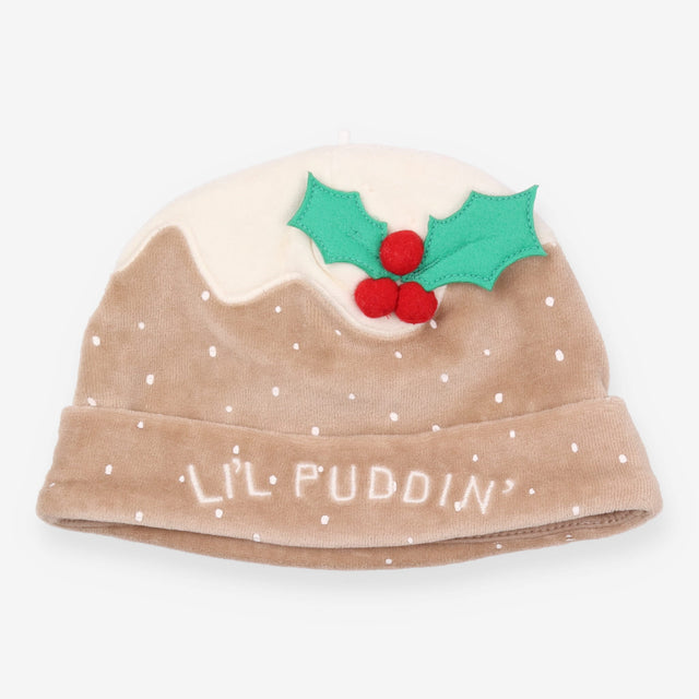 Bodysuit Long Sleeved Velour Christmas Pudding wit