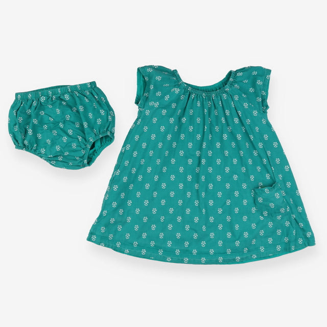 Green Reversible Duck Dress + Bloomers