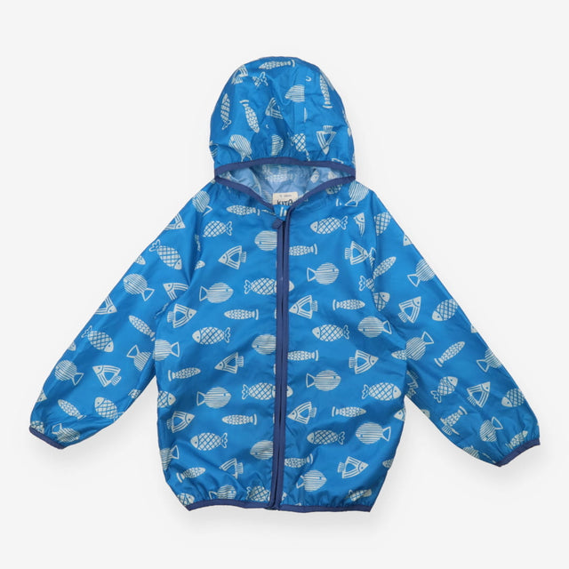 Raincoat packaway blue fish