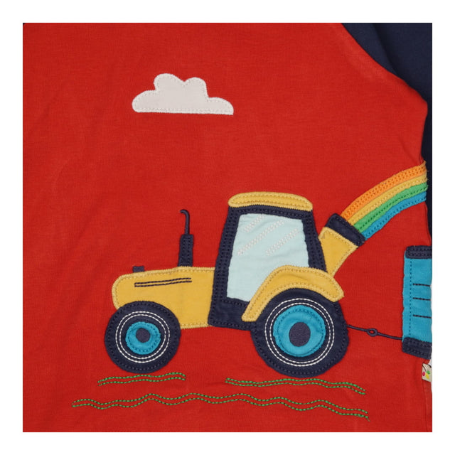 T-shirt long sleeve navy red tractor trailer