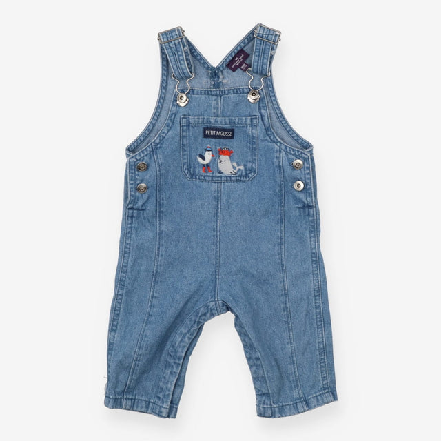 Blue denim dungarees seagull seal and crab