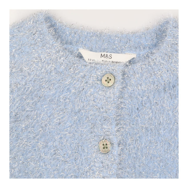 Cardigan blue mohair and silver sparkle thread