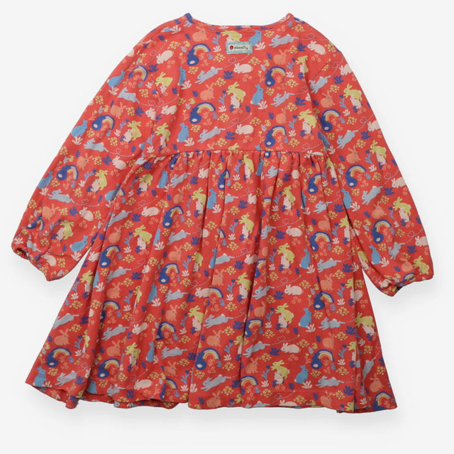 Pink dress with colourful bunnies