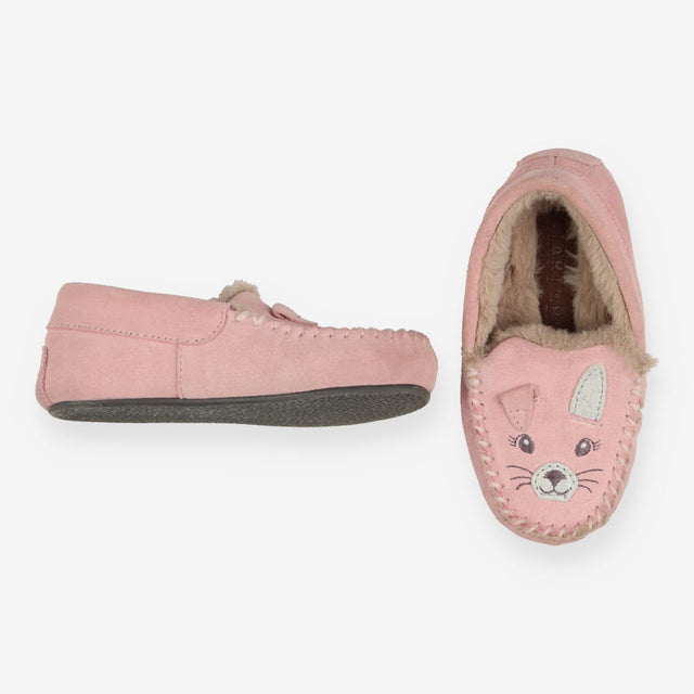 Slippers moccasins pink rabbit