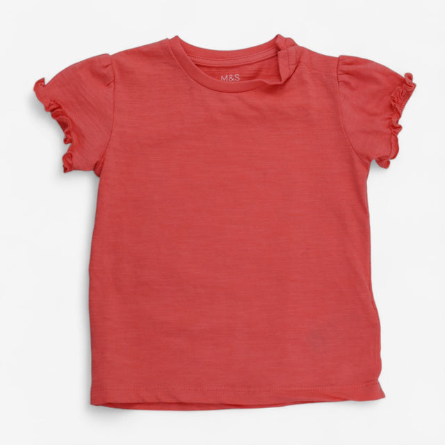 Top Frill Sleeve Coral