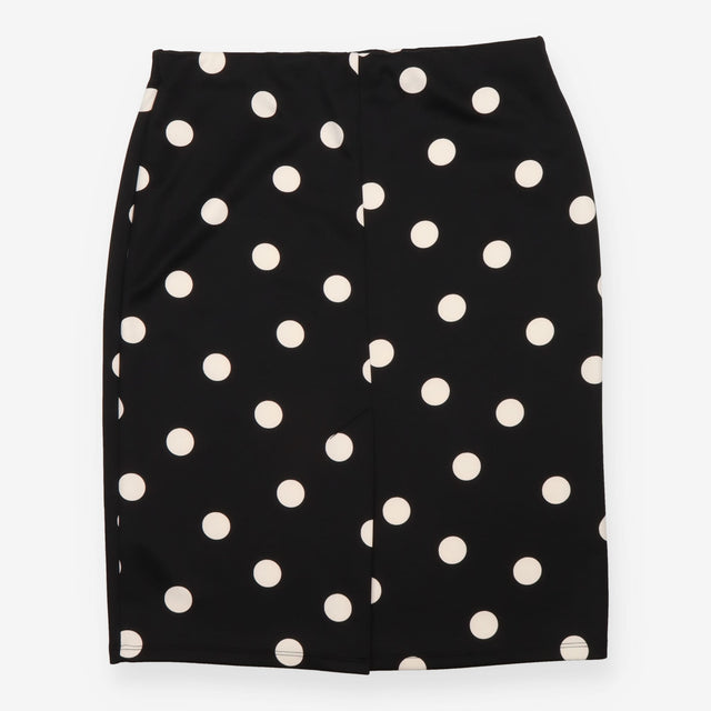 Skirt Black Cream Polka Dot Knee Length Classic