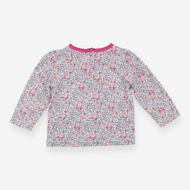 Floral Long Sleeve Pink Collar
