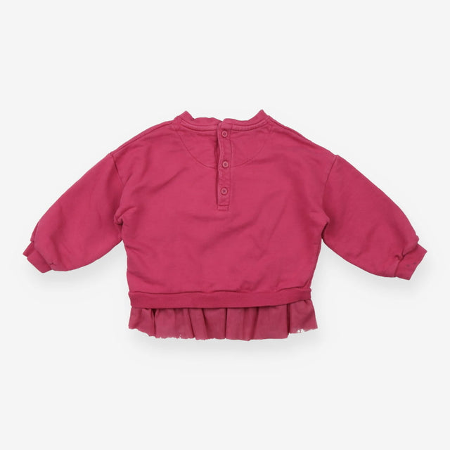 Sweater jersey dark Pink swans tuille frill