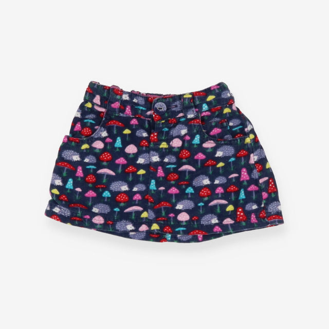 Navy Cord Hedgehog Skirt