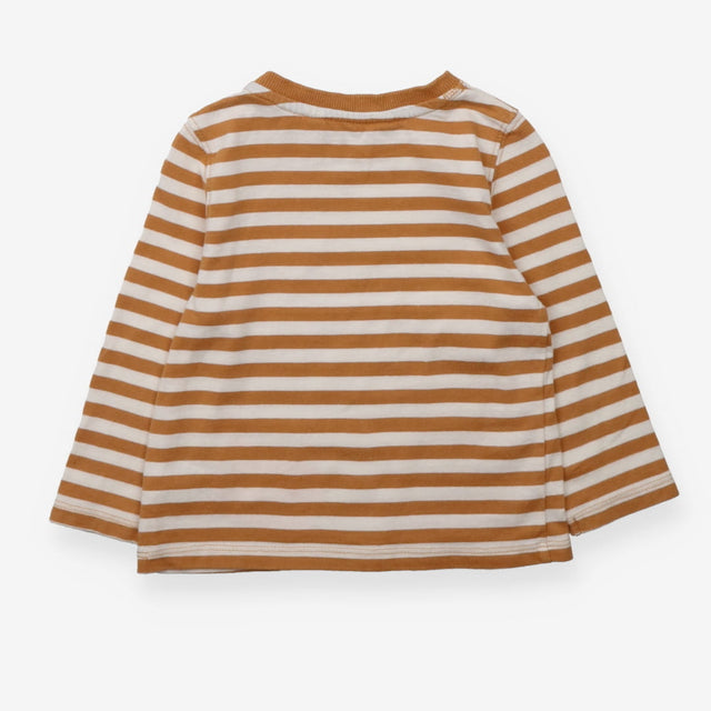 T-shirt long sleeve brown white stripe fox