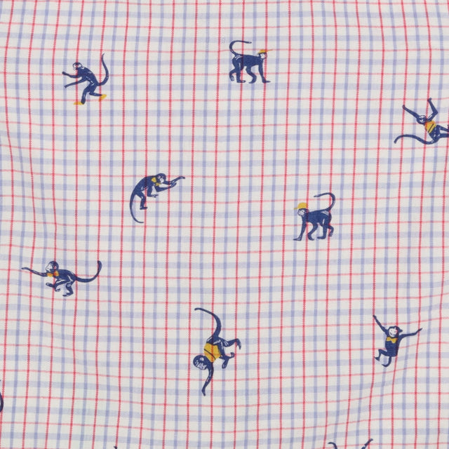 Shirt Long Sleeved Blue and Red Check Monkeys
