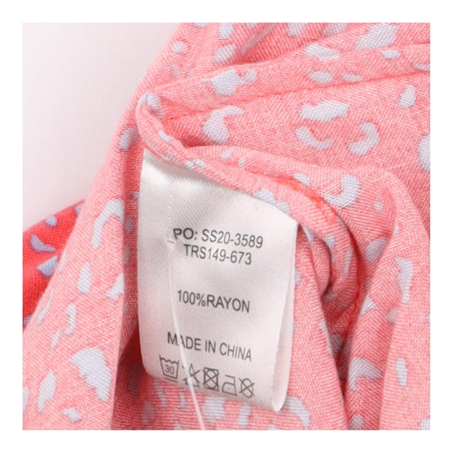 Bright Coral Harem Trousers with Grey Animal Print