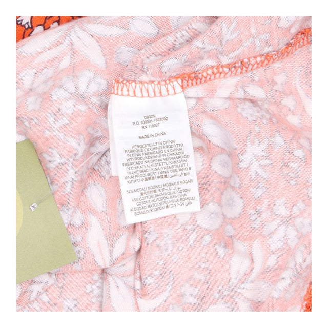 Shirt Dress Orange White Floral Print Jersey Short