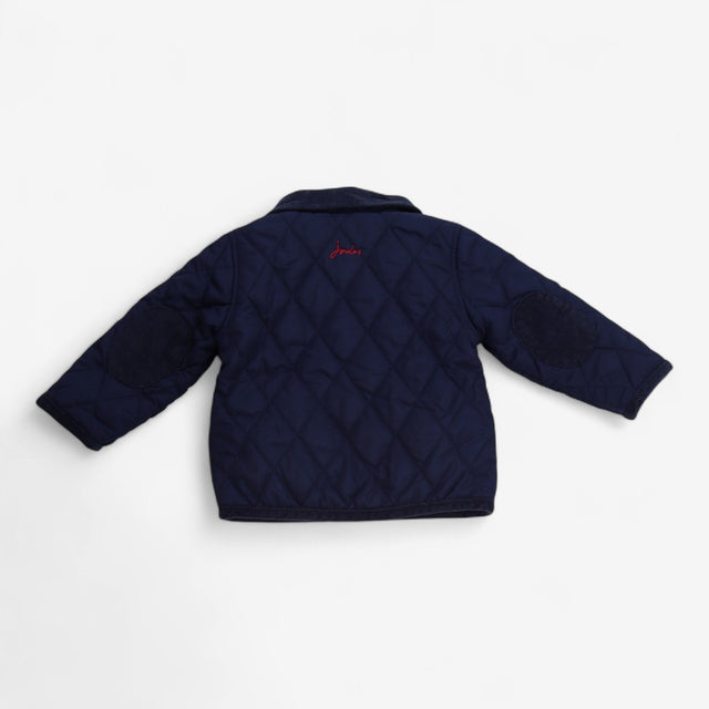 Quilted Navy Jacket with Cord Collar