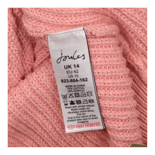 Dusky Pink Rib Knit Jumper with Crochet Collar