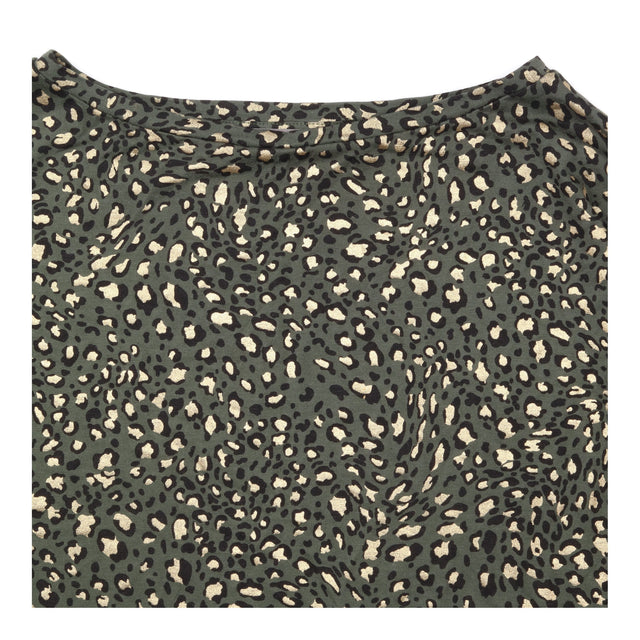 Long Sleeve Top Khaki Gold Animal Print Jersey