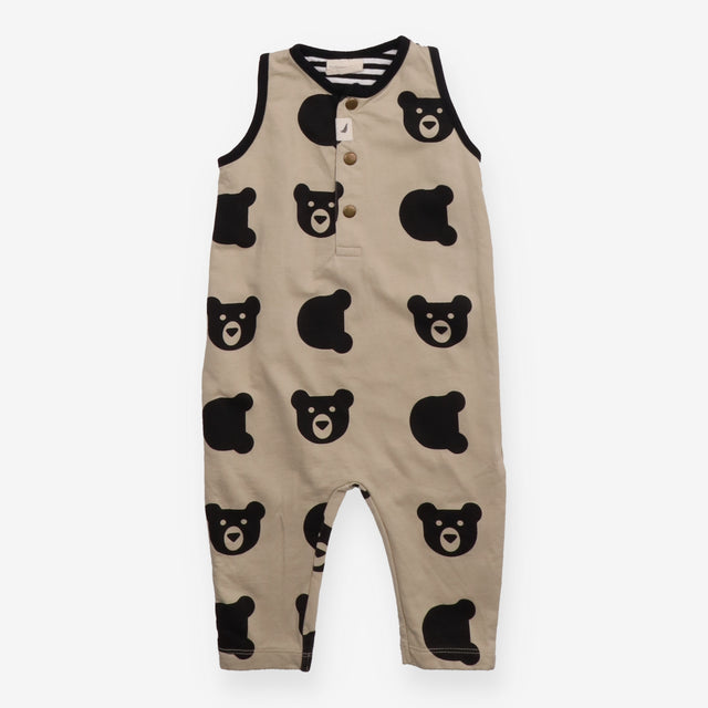 Dungarees cream black bear heads