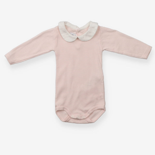 Collared Bodysuit Pink Stripe