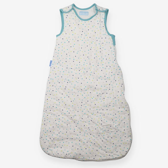 Sleeping bag blue green grey coloured spots 2.5 to