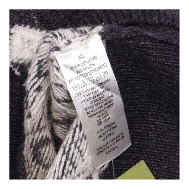 Jumper Dress Charcoal Grey Fair Isle Wool Blend