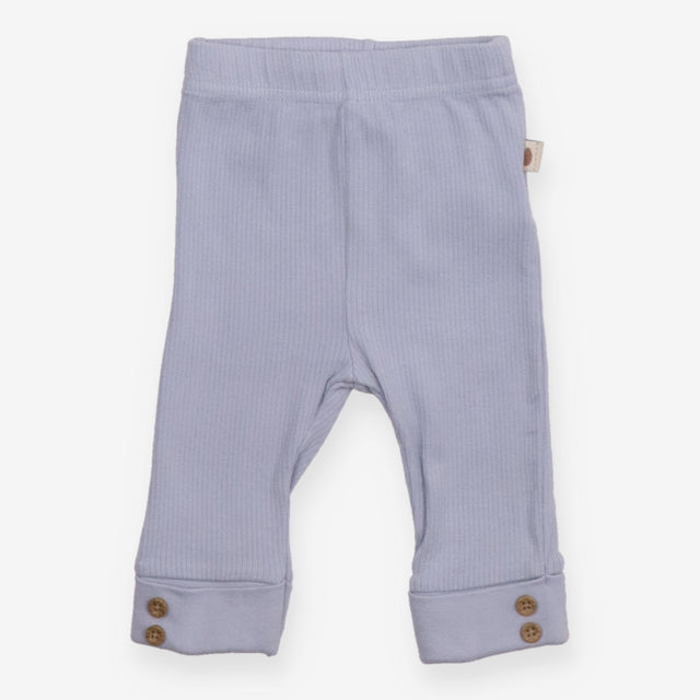 Blue Ribbed Leggings with Hedgehog Tag