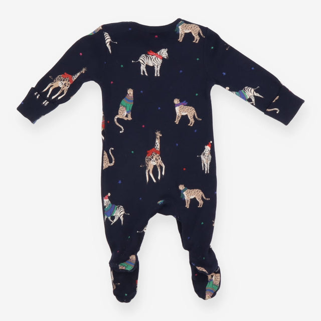 Sleepsuit navy with chilly animals